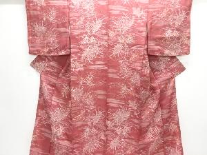 大正ロマン　流水に草花模様着物